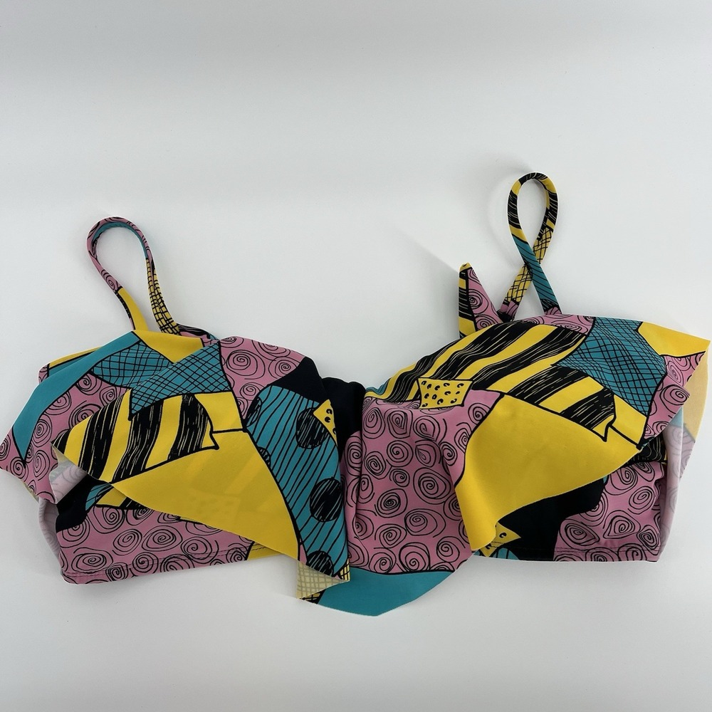Disney Nightmare Before Christmas Sally Bikini Ruffled‎  Swim Top Womens XXL